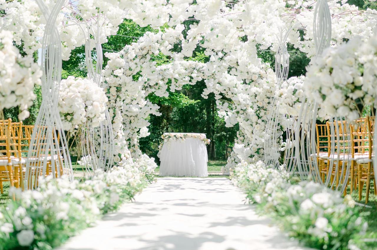 western outdoor wedding ceremony rustic farm